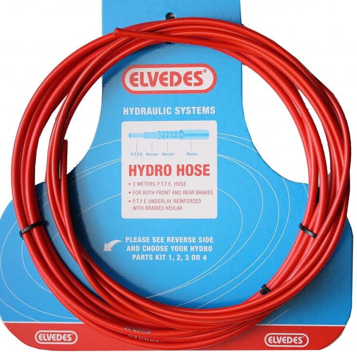 Elvedes hydraulische Leitung mit Schaltaußenhülle rot + Fittings
