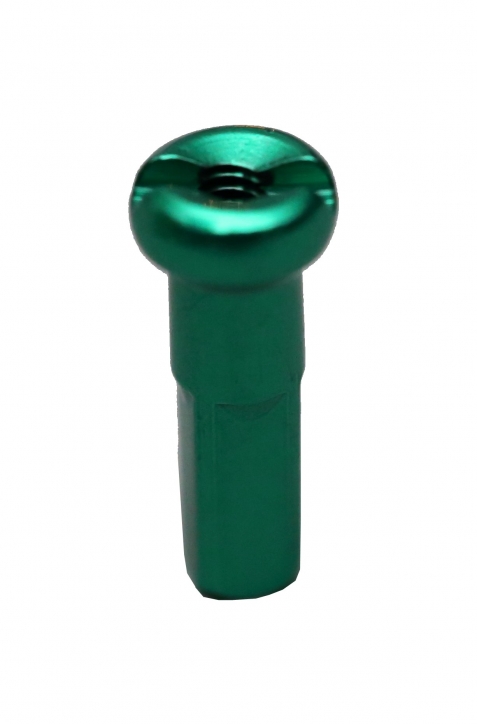 1 Messing-Speichen-Nippel von Pillar Spokes grün 2,0 mm