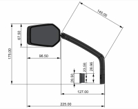 CONTEC Rückspiegel E-View Evo GL getönt beidseitig verwendbar 145 mm Spiegelarm