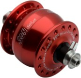 Nabendynamo SON Delux rot für V-Brake