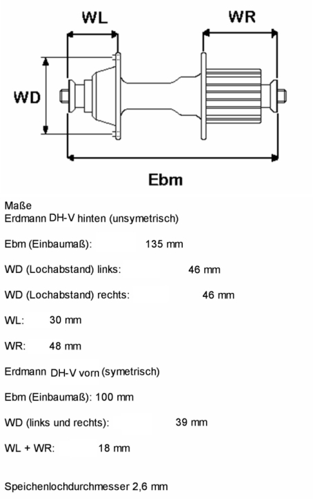 VR-Nabe Erdmann DH-V 32 Loch gold