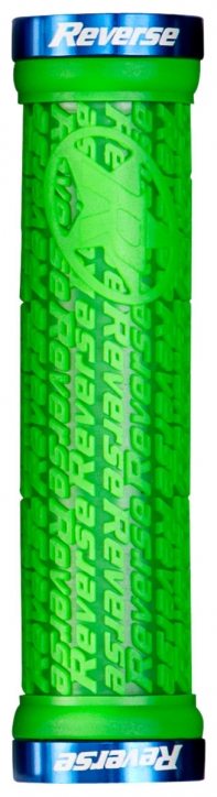 2 Lenkergriffe Reverse Stamp neon-grün / Lockringe verschiedene Farben