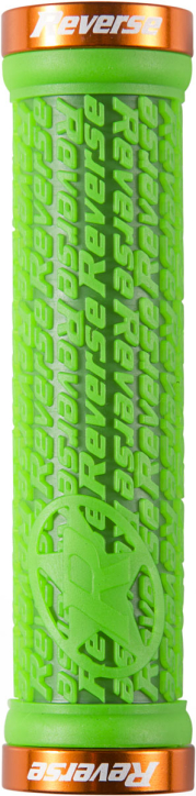 2 Lenkergriffe Reverse Stamp neon-grün / Lockringe verschiedene Farben