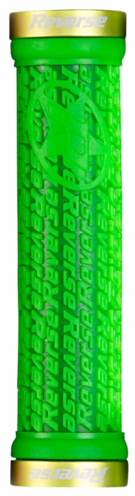 2 Lenkergriffe Reverse Stamp neon-grün / Lockringe verschiedene Farben