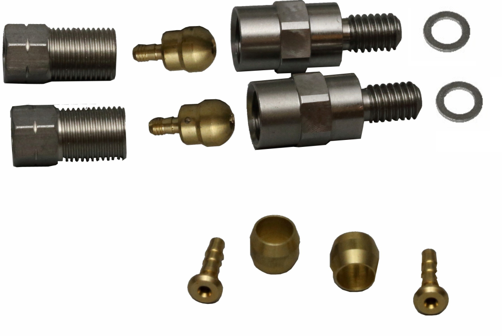 Anschlußset für hydraulische Leitungen mit geradem Konnektor