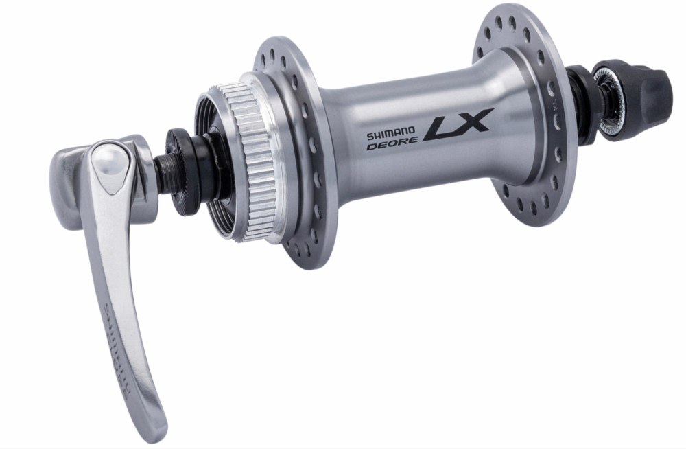 Shimano VR- Nabe LX HB-T675 silber mit Schnellspanner Center Lock 36 Loch