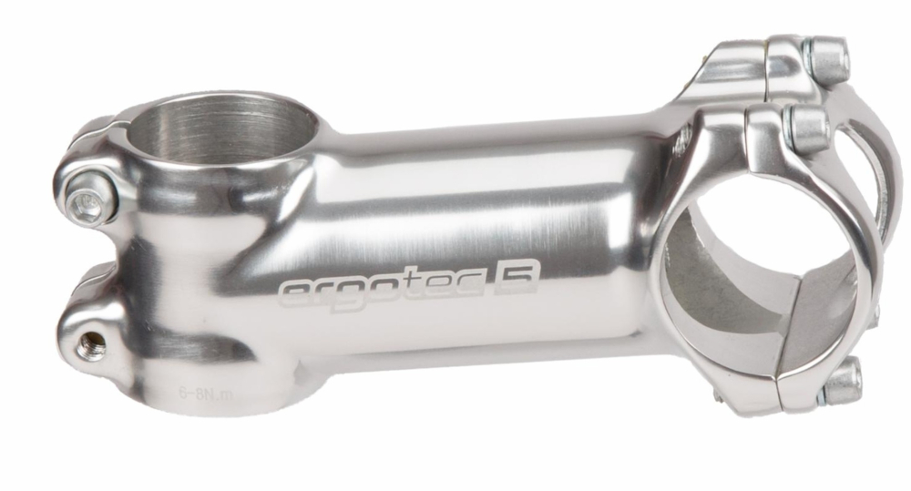 Vorbau ERGOTEC Shark silber für 1 1/8" Lenkerklemmung 31,8 mm Länge 90 oder 110 mm