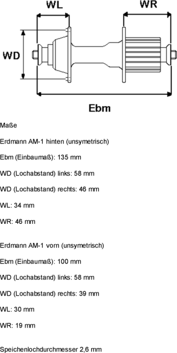 Erdmann Vorderradnabe Erdmann AM-1 orange eloxiert