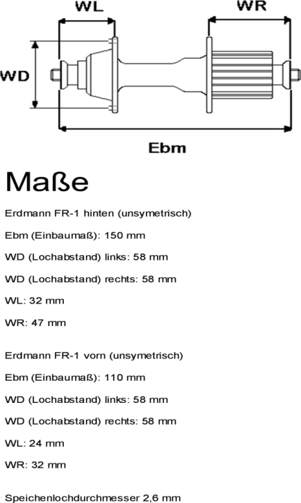 Hinterradnabe Erdmann FR-1 Oversize 150mm mit Steckachse in grün