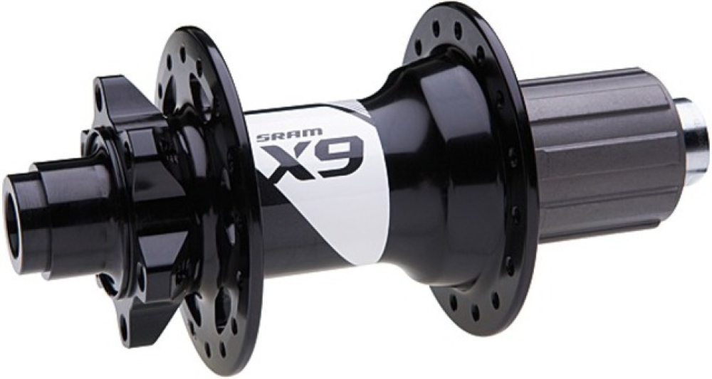 HR-Nabe Sram X 9 schwarz 142/12 mm Steckachse 6 Loch