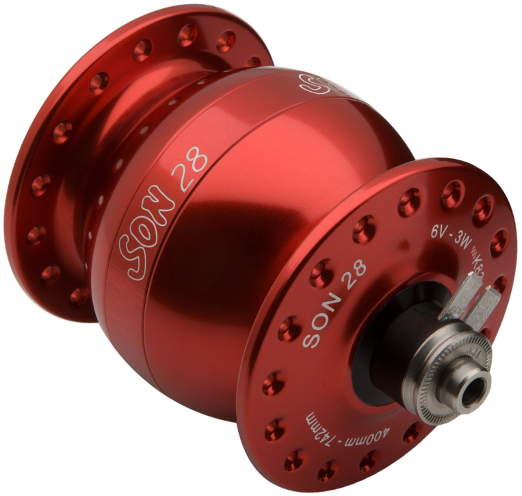 Nabendynamo Son 28 rot für V-Brake