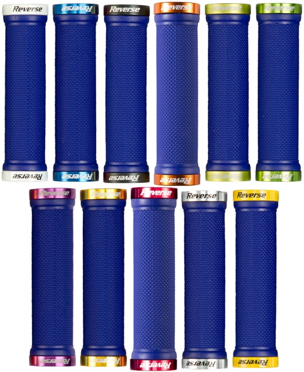 2 Lenkergriffe Reverse Classic blau / Lockringe in verschiedenen Farben