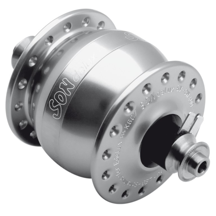 Nabendynamo SON Delux silber für V-Brake